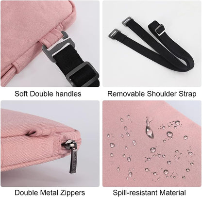 DOMISO 15.6 Inch Laptop Bag Cover Waterproof Shockproof Notebook Sleeve Case Shoulder Bag Protective Cover for 15.6" HP 15/ThinkPad E575/Lenovo IdeaPad S510,Black