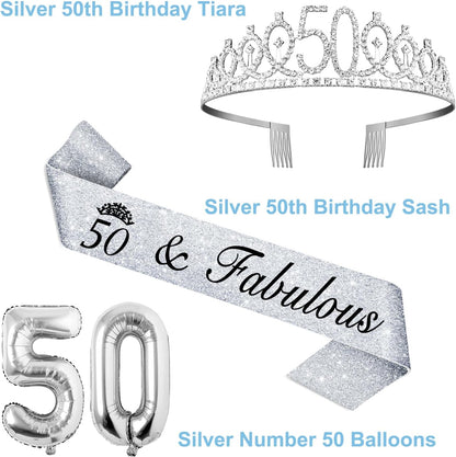 65th Birthday Decorations for Women, Including 65th Birthday Sash and Crown, Cake Topper and Candles, Number Balloons Rose Gold, 65 Year Old Gifts for Women