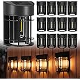 16 Pack Solar Fence Lights Outdoor 8 Colors,Bright Deck Lights Solar Outdoor Waterproof,LED Solar Lights for Backyard, Patio, Deck Railing, Step and Wall