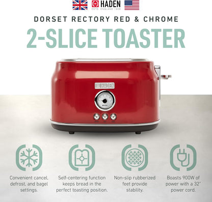 Haden Dorset 75083 Stainless Steel 1500W Retro Toaster 4 Slice Wide Slot w/Removable Crumb Tray and Settings, Black/Copper Toasters w/Adjustable Browning Control, Smart Toaster