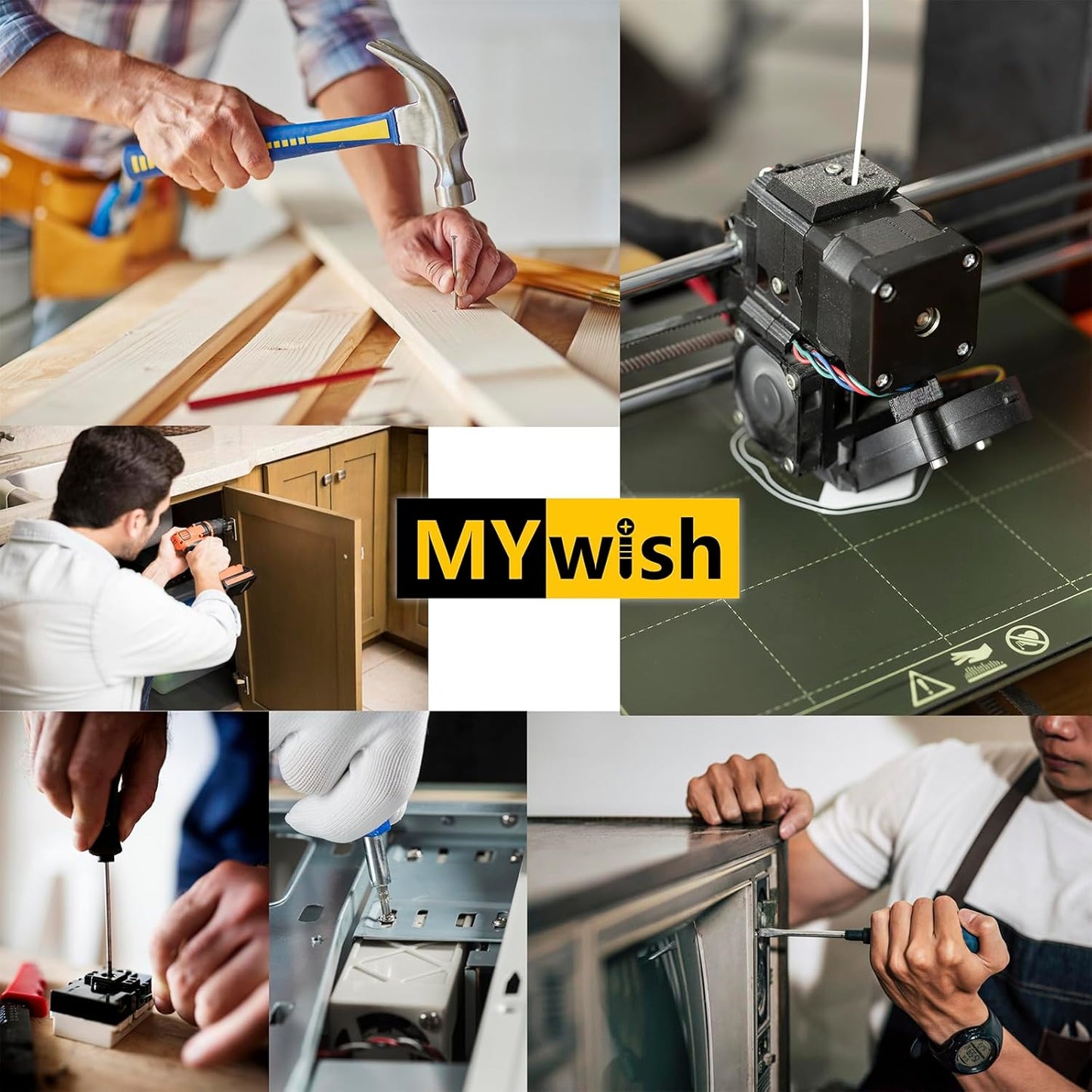 Mywish 900Pcs Metric Screw Assortment, M3 M4 M5 M6 Screw Assortment Kit 304 Stainless Steel Hex Socket Button Head Socket Cap Metric Screws Bolts & Flat Washers/Nuts/Hex Wrenches 16 Sizes 8MM to 20MM