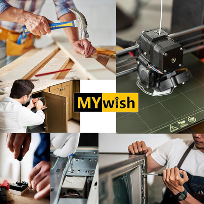 Mywish 900Pcs Metric Screw Assortment, M3 M4 M5 M6 Screw Assortment Kit 304 Stainless Steel Hex Socket Button Head Socket Cap Metric Screws Bolts & Flat Washers/Nuts/Hex Wrenches 16 Sizes 8MM to 20MM
