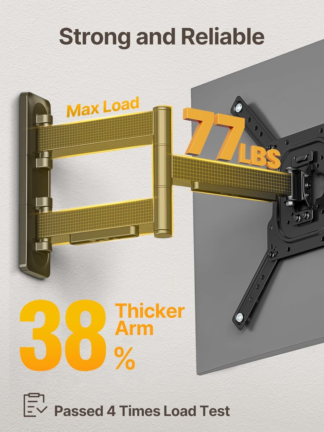 monTEK Full Motion TV Mount for Most 23-65 Inch Flat Curved TVs & Monitors, Swivel Articulating Tilt TV Wall Mount, Wall Mount TV Bracket Perfect Center Design Max VESA 400x400mm, up to 77lbs - PuriLite