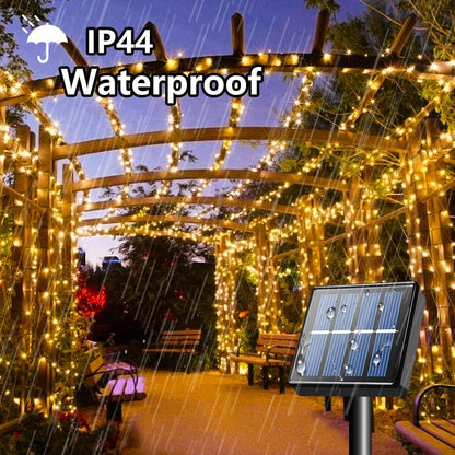 TIANG Solar String Lights, 4 Pack Total 400 LED Solar Outdoor Lights Waterproof, 8 Modes Solar Mini Lights for Garden, Yard, Party, Xmas, Holiday Decor, Warm White