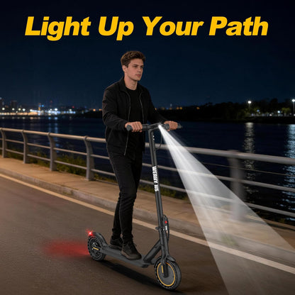 Electric Scooter, 350W Power Motor, Max 30 KM/H & 20-30 KM Range, 8.5" Solid Tire, Foldable Commuting E-Scooter for Adults & Teens with Dual Brake, Max Load 120KG