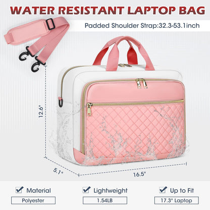 Laptop Bag 17 Inch Laptop Briefcase for Women Waterproof Computer Messenger Bag Professional Laptop Case for Business Work - PuriLite