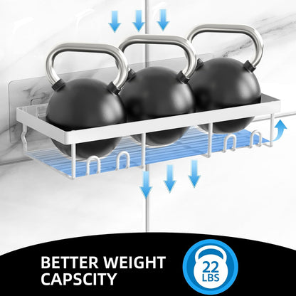 MOFOROCO 3-Pack Shower Caddy Basket Shelf with Soap Holder, No Drilling Traceless Adhesive Shower Wall Shelves, Rustproof Black Bathroom Shower Storage Organizer…