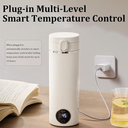 Portable Electric Kettle, 500ml Portable Kettle with USB-C Charger, Mini Travel Kettle with Carry Handle & 6 Adjustable Temperature Settings, Dual Power Modes for Home Travel Car Camping