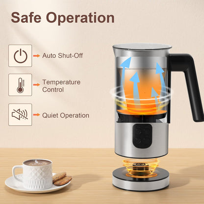 YASHE Milk Frother, 8.1 oz/240ml Milk Frother and Steamer, 4-in-1 Electric Milk Frother, Milk Steamer and Frother for Latte, Stainless Steel Milk Steamer, Easy Clean, Dense Velvety Foam