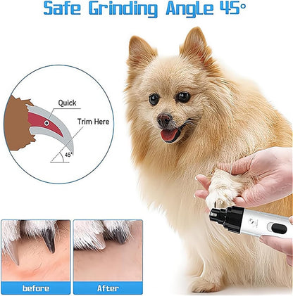 Heusom Silent Groom Pro Nail Grinder, Pet Nail Trimmer, Rechargeable USB Charging Pet Nail Grinder for Dogs and Cats, Pet Paws Grooming Smoothing Tool (1pcs)