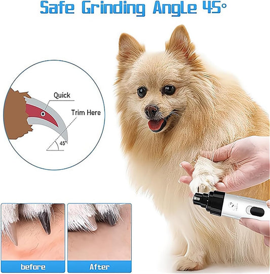 Heusom Silent Groom Pro Nail Grinder, Pet Nail Trimmer, Rechargeable USB Charging Pet Nail Grinder for Dogs and Cats, Pet Paws Grooming Smoothing Tool (1pcs)