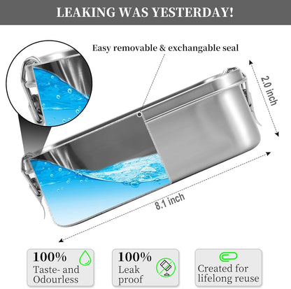 UPTRUST Leak Proof Stainless Steel Bento Lunch Container, (47OZ/1400ML) Metal Bento Lunch Box for Kids or Adults, 3 Compartment Packing Box for Work Lunch