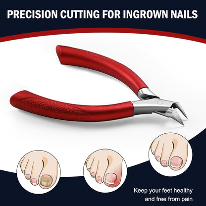 FVION Toenail Clippers for Ingrown Toenail Prevention, Straight Blade Podiatrist Nail Clippers for Thick Nails, Ergonomic Finger Nail Clippers for Adults, Seniors, Men and Women (Black)
