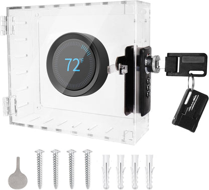 ClarityCraze Universal Thermostat Lock Box, Clear Guard, AC Control, Fits Thermostats Up to 6.88" H x 4.25" W or Smaller