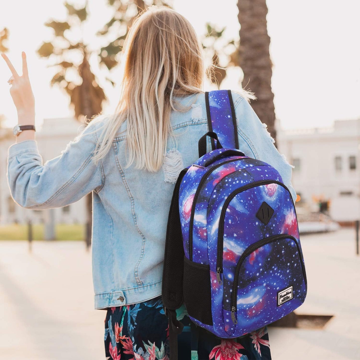 Backpack for Teen Girls,Boys School Backpack for Women with USB,College Backpack,Big Flower