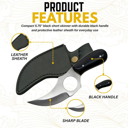 Szco Supplies Black Short Skinner Knife
