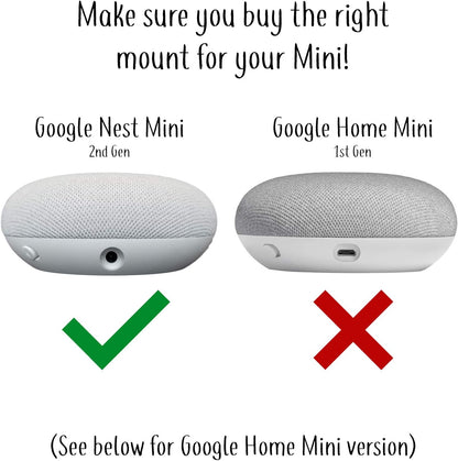 The Mini Genie for Google Nest Mini (2nd Gen) | Cleanest Design | Lowest Profile | No Ugly Bulk | Vertical or Horizontal | Outlet Wall Mount Hanger Stand (White, 1-Pack)