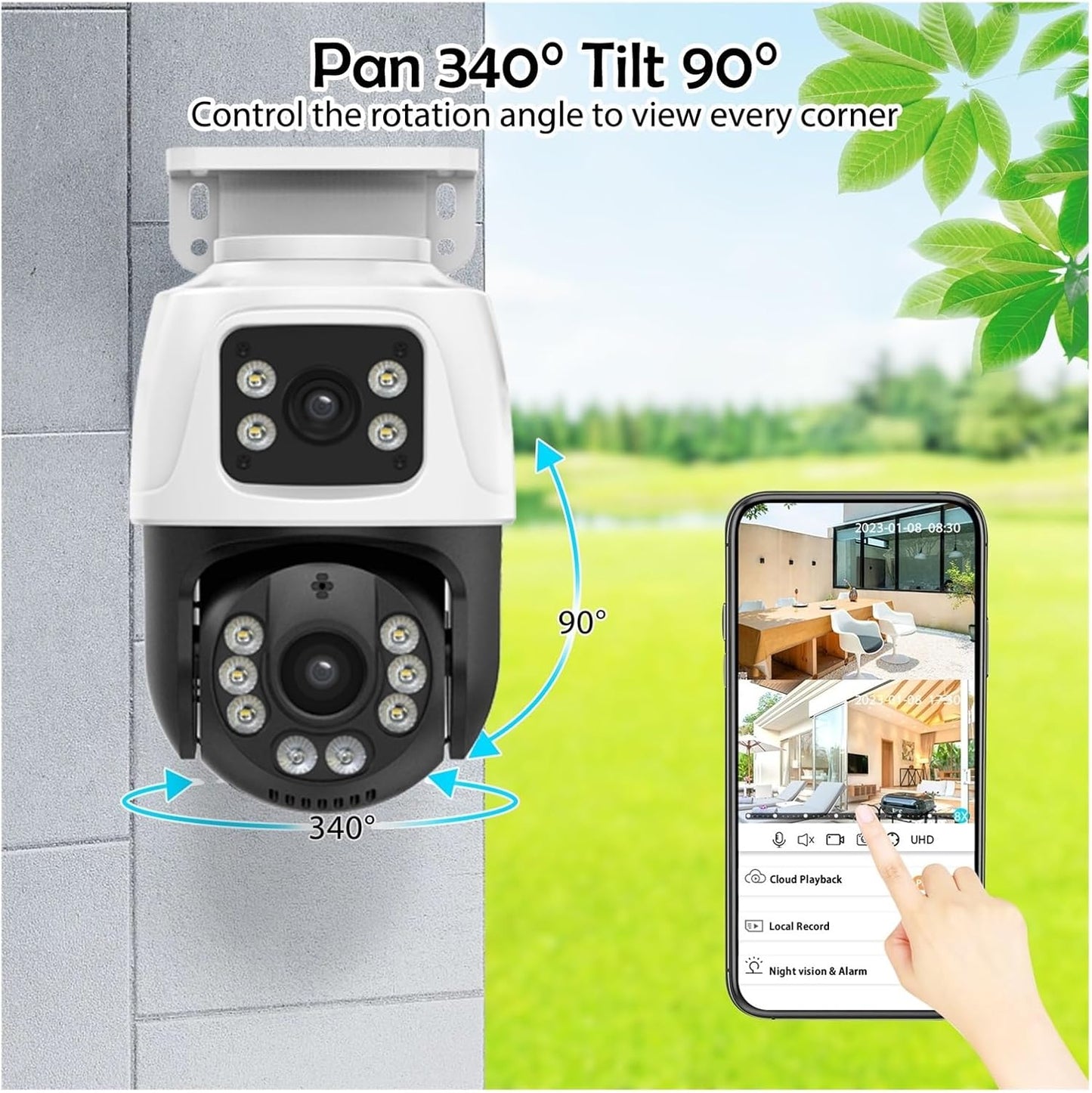 H.265 8CH 4CH 6MP POE NVR Kit Security Camera System | Dual Lens PTZ 2 Way Audio IP Camera Outdoor Video Surveillance Set(1T,8CH NVR 8pcs Cam kit)