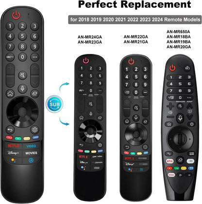 Smart Voice Remote with Voice and Pointer Function Compatible with LG 2018-2024 Smart TV, fits for MR24GA MR23GA MR22GA MR21GA MR20GA Voice Magic Remote Replacement