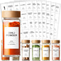 201 Spice Jar Labels - Preprinted Minimalist Waterproof Stickers for Kitchen Jars, Herb & Seasoning Labels for Pantry Organization