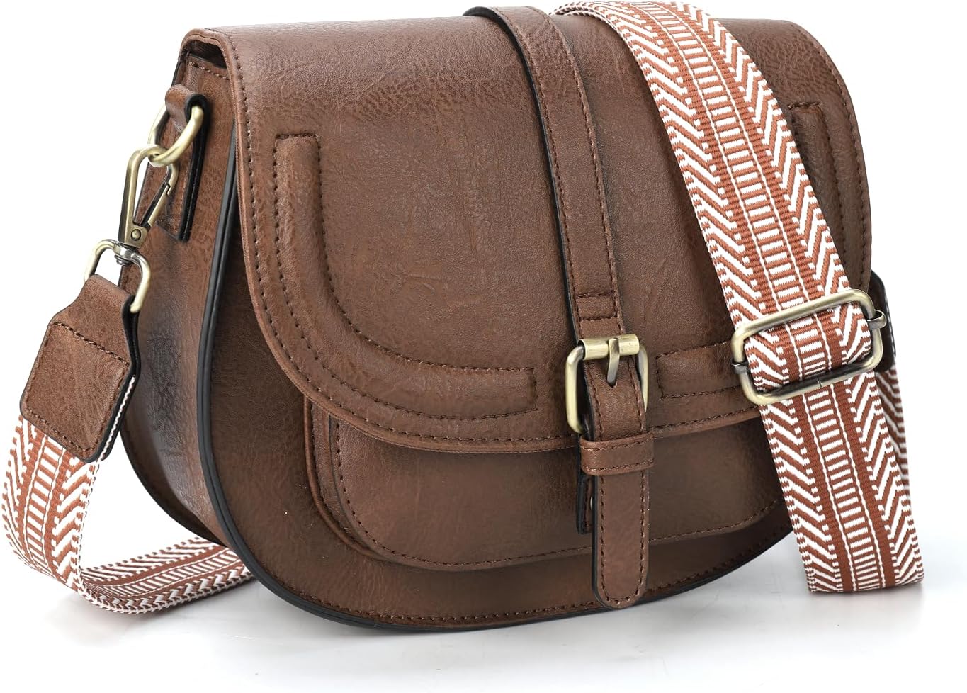 Crossbody Bags for Women Small Over the Shoulder Saddle Purses and Boho Cross body Handbags,Vegan Leather