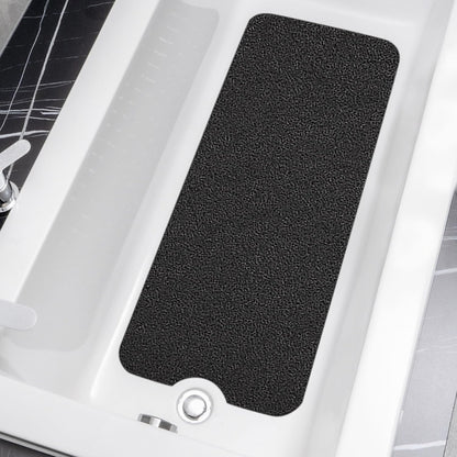 HITSLAM Shower Mat Non Slip, 24 x 16 Inch Bathtub Mat Non Slip with Drain, Soft PVC Loofah Bath Mat for Tub, Quick Drying Bathroom Shower Mat, Grey