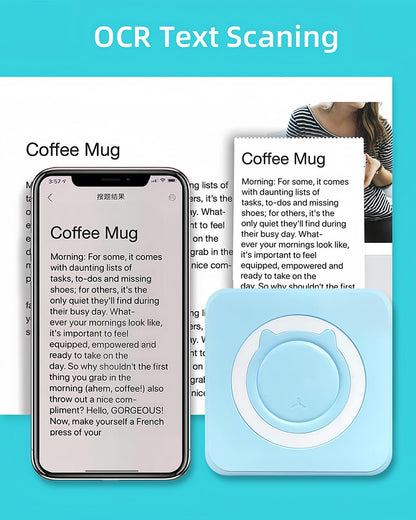 Label Maker - Mini Portable Sticker Printer with 13 Rolls Self-Adhesive Thermal Papers, Labeller Machine for Home Office Study Business Texts Journal, Blue