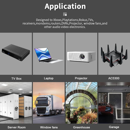 upHere Big Airflow 2 x 120mm x 25mm Computer Fan with AC Plug Cabinet Fan 100V 240V AC Power Supply,DC 12V 5 Speed Controller, for Router Mining Machine Chassis Server Workstation Cooling