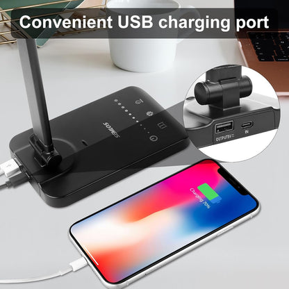 Semlos LED Desk Lamp for Home Office, Eye-Caring Table Light, 25 Lighting Modes, 45 Min Auto Timer, Touch Control, Dimmable, White