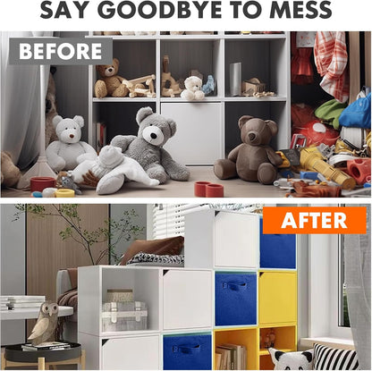 ShellKingdom Storage Bins, Foldable Fabric Storage Cubes And Cloth Organizer Drawer For Closet And Toys, 6 Pack (Lavender+Light Blue+Pink)