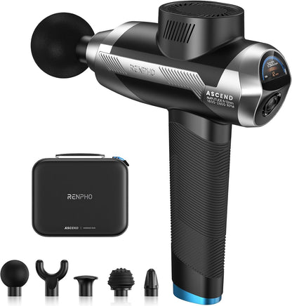 RENPHO Massage Gun, Powerful Massager Gun for Athletes, Percussion Massage Gun, Portable Hand held Electric Massager for Back, Carry Case, Gifts for Men Women, Active