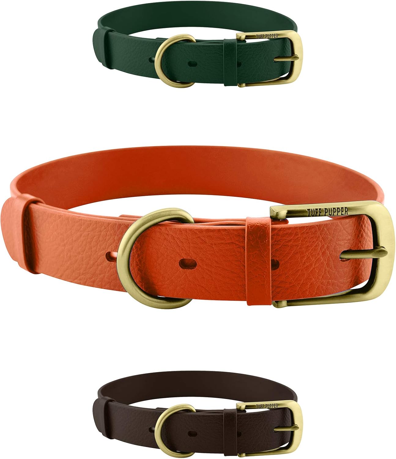 Tuff Pupper Classic Heavy Duty Dog Collar | 10x Stronger Than Leather | 100% Waterproof & Odor Proof Dog Collar | Tough Rust-Proof All Metal Hardware