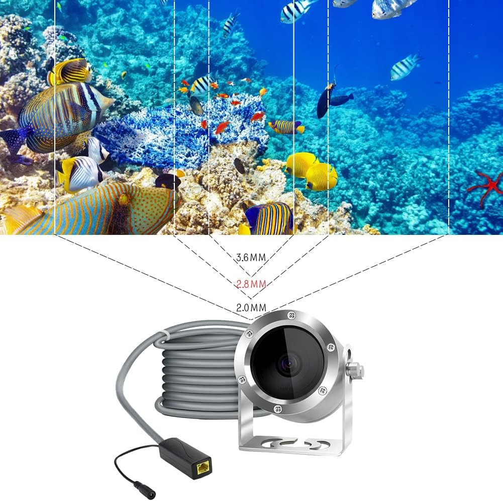 Barlus Underwater Camera, Aquarium Live Streaming Pond 5MP Camera with 32ft Cables