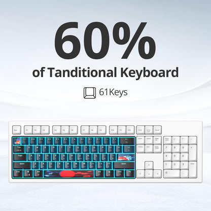 Fogruaden Full Size Mechanical Keyboard, Green Matcha Keyboard, Wired USB 104 Keys RGB Backlit Gaming Keyboard with Number Pad, Red Switches, NKRO Mechanical Keyboard for Windows Laptop PC Gamer