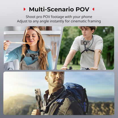 SmallRig Magnetic Compatible Neck Mount for Phones, Neck Phone Holder POV/Vlog Selfie Holder, Maximum Capacity 300g, Phone Neck Holder for iPhone 16 15 14 13 12 Seires, and for Android Phones - 5127