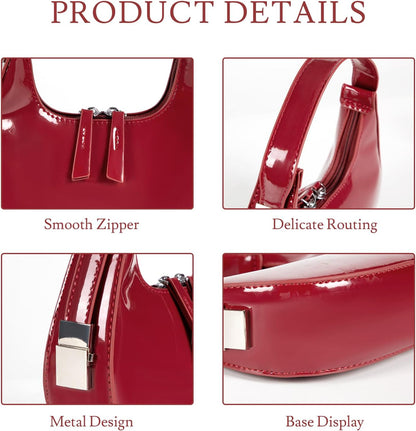 Prpeko Shoulder Bag Crescent Retro Y2k Hobo Handbags 90s Underarm Purse Bag Fashion Clutch Purses for Women