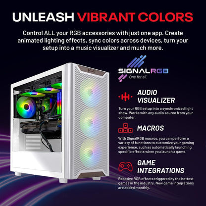 Skytech Nebula Gaming PC Desktop, Intel i5 14400F 2.5 GHz (4.7GHz Turbo), NVIDIA RTX 5060 8GB, 1TB NVMe SSD, 16GB DDR5 RAM 6000, 650W Gold PSU, Wi-Fi, Win 11