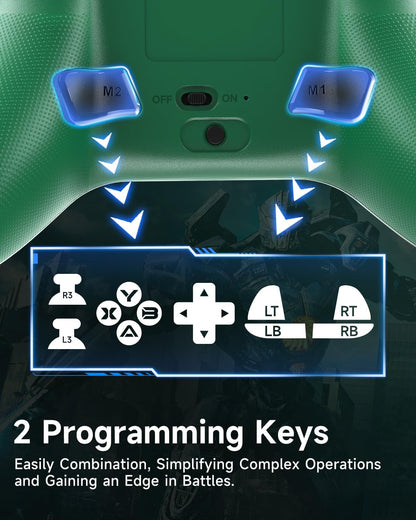 EasySMX X15 PC Controller - Enhanced Wireless Bluetooth Controller with Hall Joysticks/Hall Triggers/RGB Lighting - No Stick Drift, No Dead Zone - Work for Windows PC, Android, Steam and Switch