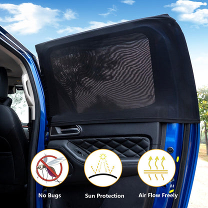 Car Window Shades,Highly Elastic Universal Car Rear Side Window Screen Mosquito Net Covers for 96% of Cars SUVs,Anti-Sun Glare, Reduce UV Rays, Privacy Protection（2 Pack）