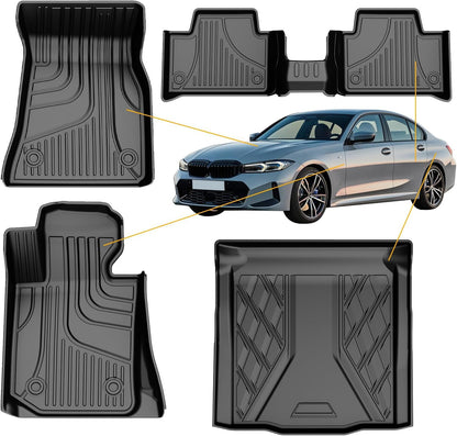 AOMSAZTO Floor Mats & Trunk Mat for 2024 2025 Chevy Equinox EV (Non Fuel),TPE All Weather Protection 2 Rows Car Floor Liners with Cargo Liner for Chevrolet Equinox EV (Non Fuel)