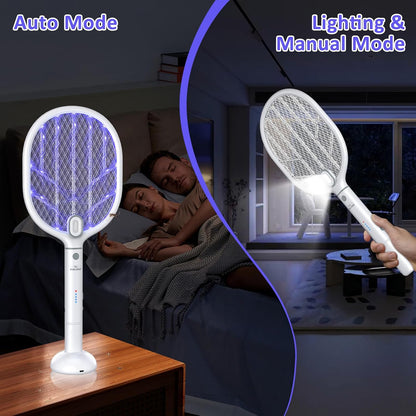PALONE Bug Zapper Racket ,Fly Swatter with Light, Detachable Dual Modes Fly Zapper for Indoor Outdoor (1 Pack)