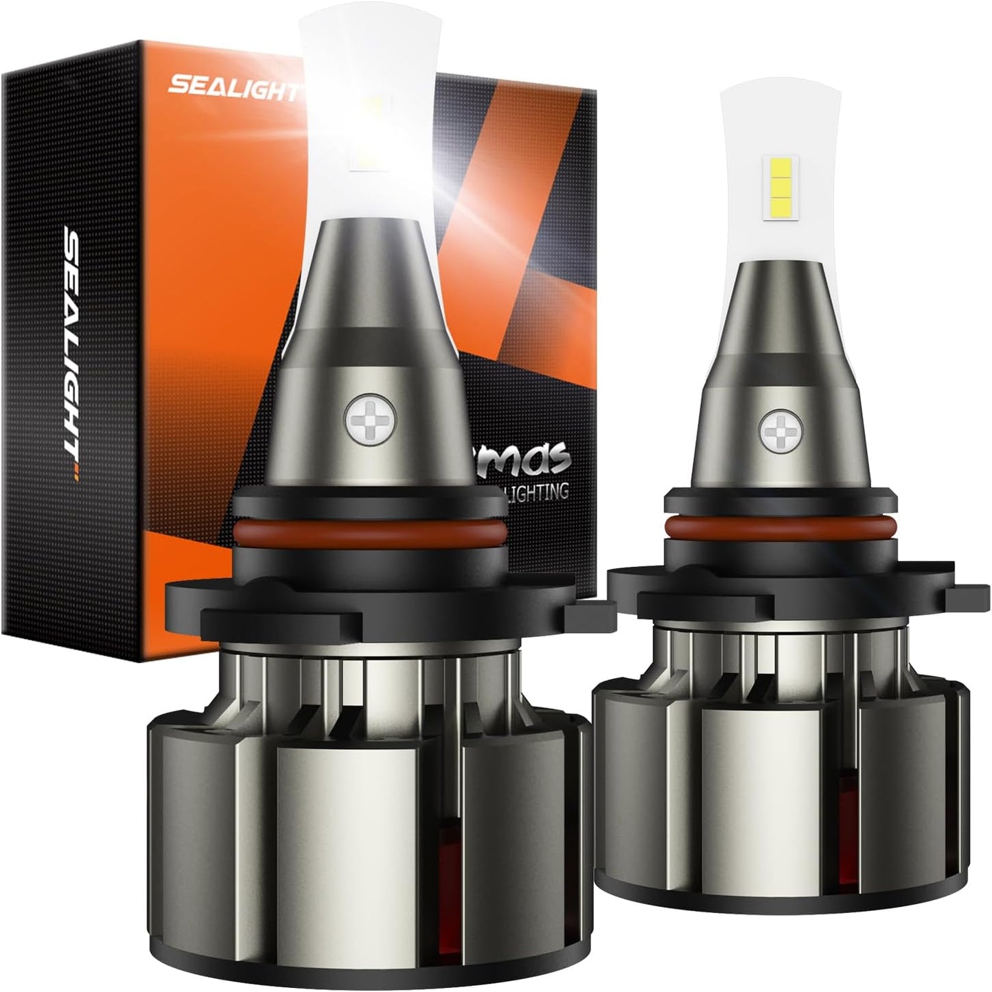SEALIGHT H7 LED Headlight Bulbs, 800% Super Bright, 6500K Cool White Light Bulbs with Cooling Fan, 1:1 Mini Size H7 led headlight,H7 Halogen Replacement 3 Mins Plug-N-Play, Pack of 2