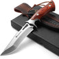 DRACHENADER Fixed Blade Knife with Leather Sheath, Full Tang Survival Knife, M390 Steel Hunting and Camping Outdoor Survival and Bushcraft