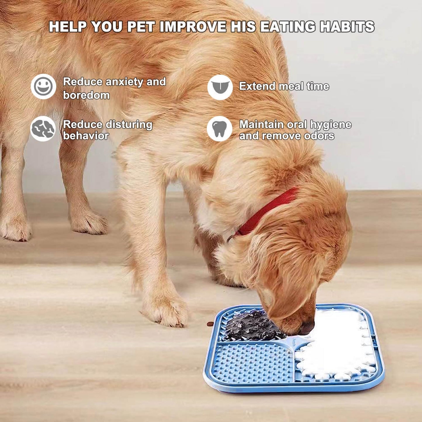 2 Pack Licking Mat for Dogs & Cats with Suction Cups, Dog Slow Feeder Lick Pat for Anxiety Relief, Dog Toys Feeding Mat for Butter Yogurt Peanut, Pets Bathing Grooming Training Mat