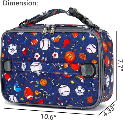 FlowFly Kids Lunch Box Insulated Soft Bag Mini Cooler Back to School Thermal Meal Tote Kit for Girls, Boys, Black