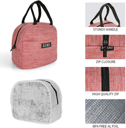 HiPretty 2 Pack Lunch Bags, Insulated Tote Boys Girls Lunch Box, Freezable Leakproof Lunch Bag for Women Men and Kids (Gray, Green)