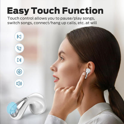 Bluetooth Earbuds, HiFi Stereo Wireless Headphones Noise Cancelling with USB-C Charging Case, Built-in Mic for Clear Calls, Water Resistant Design for Sports in-Ear Headphones. - PuriLite