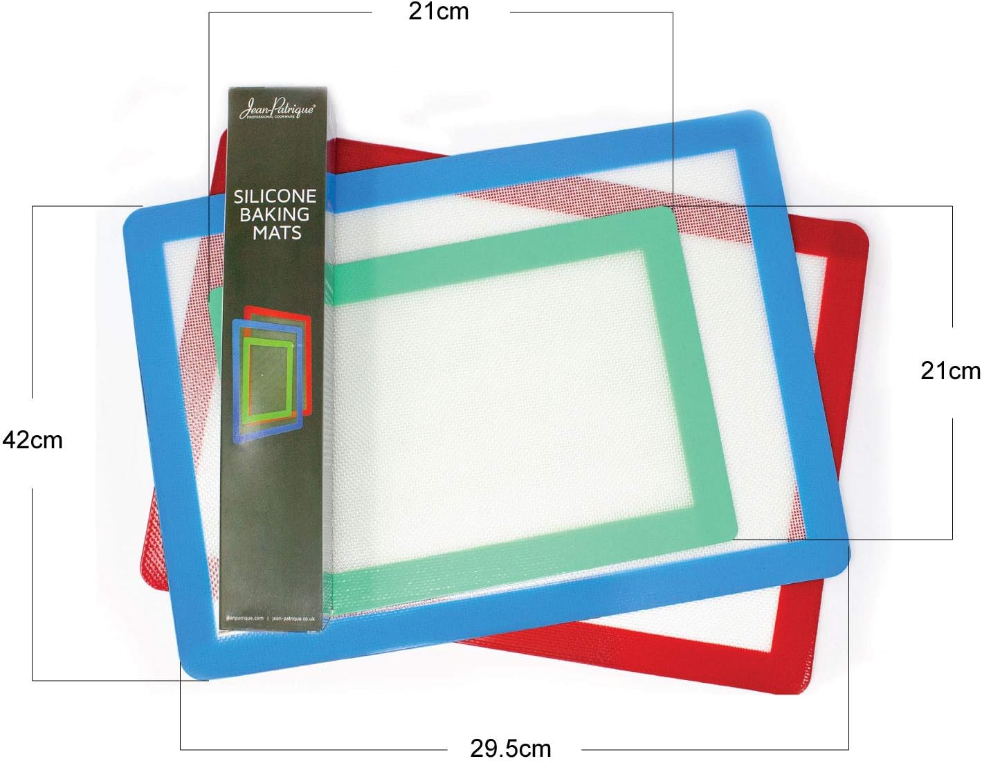 Silicone Baking Mats - Set of 3 Environmentally Friendly Macaron Silicone Mats for Baking Reusable Baking Sheets from Jean-Patrique