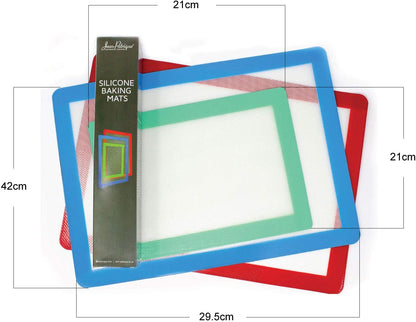 Silicone Baking Mats - Set of 3 Environmentally Friendly Macaron Silicone Mats for Baking Reusable Baking Sheets from Jean-Patrique
