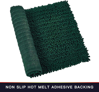 Walensee Bathroom Rug Non Slip Bath Mat (24x17 Inch Blush) Water Absorbent Super Soft Shaggy Chenille Machine Washable Dry Extra Thick Perfect Absorbant Best Small Plush Carpet for Shower Floor